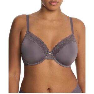 Natori Statement Full Fit Lace Trim Underwire Bra Taupe 34DDD